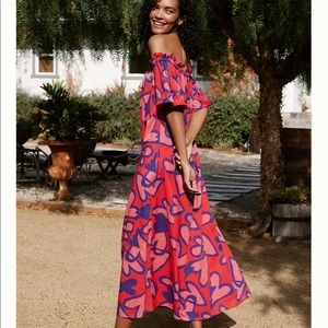 FARM Rio x Anthropologie Amore Heart Print Maxi Dress Size XS NWT